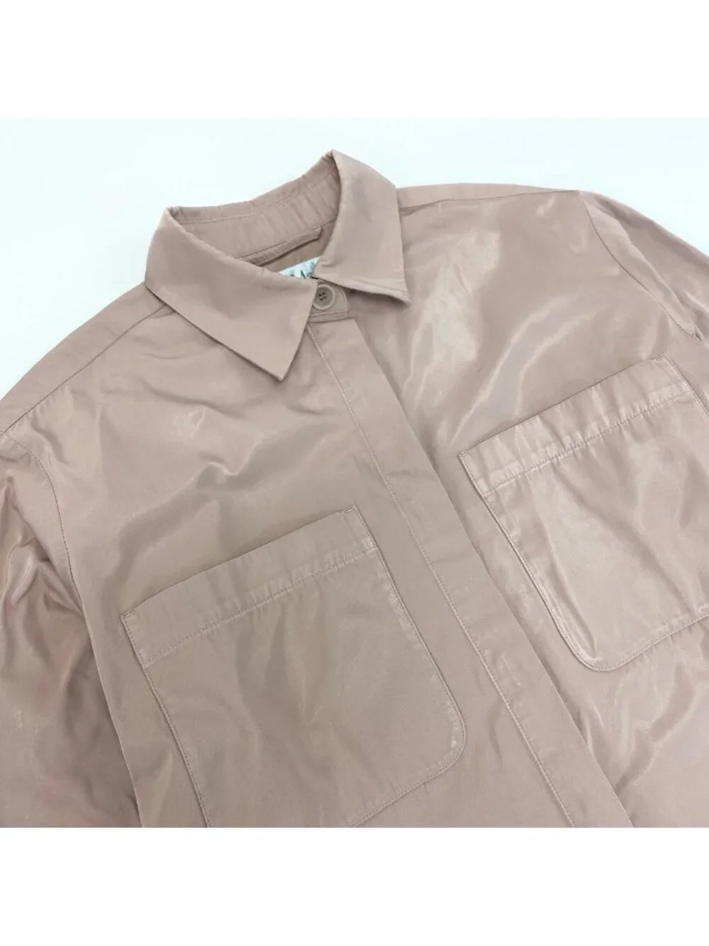 Max Mara Cropped Jacket Long Sleeve Shirt Chest Width Loose 40 Pink
